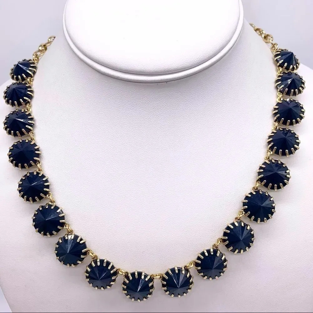 J. Crew Dark Blue Venus Flytrap Necklace